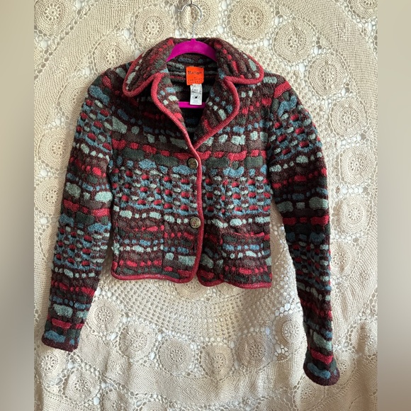 Christian Lacroix knit buttoned sweater. Size XS. Vintage 90s. Iconic piece.